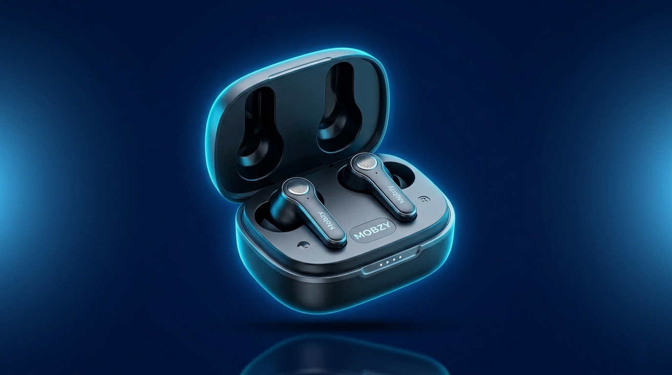 MOBZY Wireless Bluetooth Earbuds with Charging Case